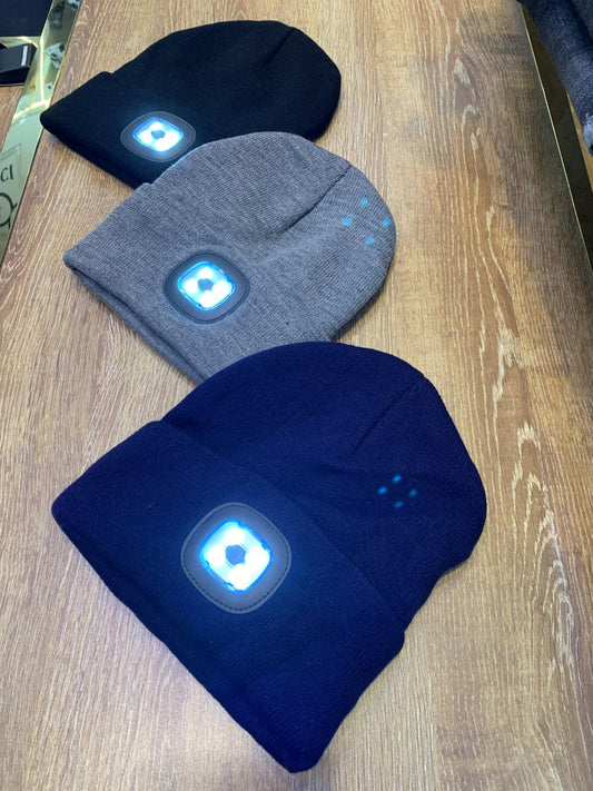 قبعة شتوية دافئة مع إضاءة LED مدمجة 🔦 مثالية للأنشطة الليلية والعمل في الظلام ، متوفر بثلاث ألوان